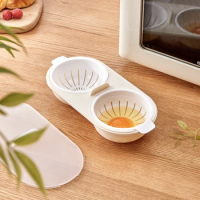 Microwave Egg Steamer Multi-functional Home Kitchen Egg Steamer Box Yolks Separator And Clear Egg Poacher Drain Bowl