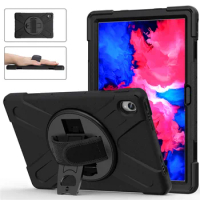 Case For Lenovo Tab P11 Pro 11.5 Rotating Hand Strap Stand Cover For Lenovo Tab Plus 11 /P11 / TB-616F Shockproof Armor Cover