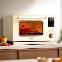 28L Steam Oven 3 In 1 Steam Bake and Fryer Electric Kitchen Oven Multifunctional Pizza Oven Hot Air Furnace Fermentation