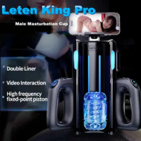Leten King Pro Handheld Masturbation Cup Penis Sucking Machine Automatic Telescopic Vagina Cup Anal Sex Male Masturbator Sex Toy