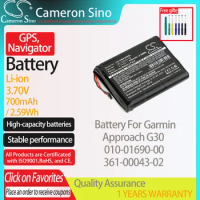 CameronSino Battery for Garmin Approach G30 010-01690-00 fits Garmin 361-00043-02 GPS, Navigator battery 700mAh/2.59Wh 3.70V