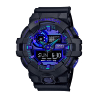 CASIO卡西歐 G-SHOCK 科幻炫藍 大錶徑 雙顯系列 GA-700VB-1A_53.4mm