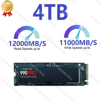 990 PRO SSD Solid State Drive 4TB 2TB 1TB M.2 2280 SSD PCIe4.0 NVMe Gaming ฮาร์ดไดรฟ์ภายใน7450เมกะไบ