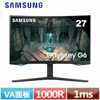 【現折$50 最高回饋3000點】        SAMSUNG三星 27型 Odyssey G6 1000R 曲面電競螢幕 S27BG650EC原價 18900 【現省 3000】