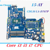 CDL50 LA-D707P BDL50 LA-D704P Mainboard For HP 15-AY 250 G5 Laptop motherboard With Core i3 i5 i7-6th 7th CPU UMA DDR4