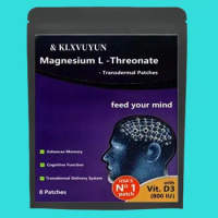Magnesium L -threonate, Vitamin D3- Promotes Brain Health, Enhances Memory, Concentration &amp; Cognition, Energy Transdermal Patch