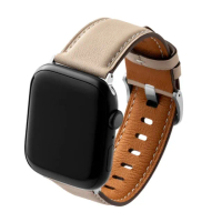【beepio】悠遊錶帶 2.0 漫遊者｜皮革系列 - 淺杏灰(悠遊卡錶帶 悠遊卡 apple watch錶帶 38/40/41/42mm)