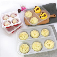 Steamed Stuffed Bun Box, Take-out Pastry Dessert Box, Chinese Food Packaging, Fast Food Tray with Lid Divided Bento Box