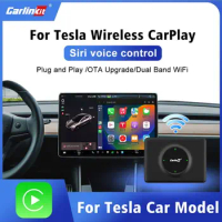 CarlinKit Wireless CarPlay Mini Box Adapter For Tesla Model 3/X/Y/S CarPlay Wireless Activator Navigation Spotify Siri iOS16 New