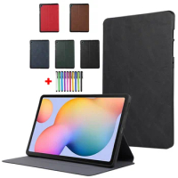 For Samsung Tab S6 Lite Case 2022 2020 SM-P619 SM-P610 Case PU Leather Coque For Galaxy Tab S6 Lite 10.4 Cover Etui + Stylus