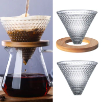 Coffee Dripper Pour Over Cone High borosilicate Glass Drip Reusable Strong Flavor Brewer Crystal Eye Pour Over Coffee Filter