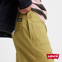 Levis 滑板系列 男款 工裝寬直筒排釦休閒褲 / 彈性布料 苔癬綠