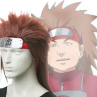 Anime Choji Akimichi Synthetic Hair Cosplay Wig + Red Headwear + Wig Cap