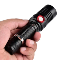 Banggood XML-L2 Micro USB Rechargeable Flashlight 2000lm Adjustable ON / OFF switch LED flashlight Lamp Tactical Torch Lantern