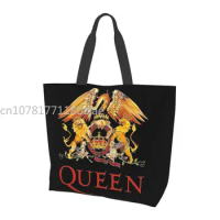 Queen Band Freddie Mercury British Rock Women Shoulder bag Tote bag Shopping handbag Convenient Travel Book Custom Logo