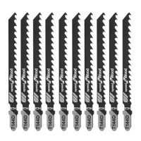 10Pcs 100mm HCS Jig Saw Blades T144D For High Speed Wood Cutting Tools High Carbon Steel Jigsaw Blades