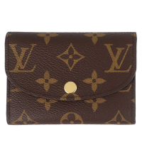 Louis Vuitton LV路易威登 M62361 ROSALIE LV路易威登老花押扣粉裡名片夾/零錢包