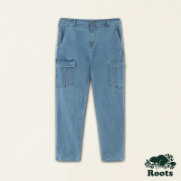 【Roots】Roots男裝- 彈性大口袋單寧長褲(藍色)