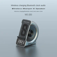 new three in one creative wireless charging Bluetooth speaker clock alarm clock Bluetooth audio
