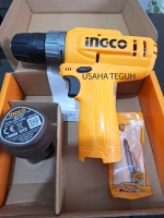 CDLI12456 CORDLESS DRILL BOR BATERAI BESI KAYU 10mm 12V 20N.M USB C INGCO