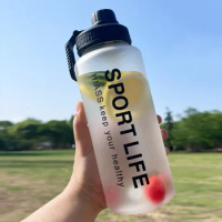 1000ml Sports Water Bottle Frosted Space Cup Large Capacity Leakproof Drinking Bottles Outdoor Travel Kettle
