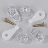50pcs/lot Plastic Glass Panel Retainer Clips Clear Mirror Holder Clips For Cabinet Door Glass Retainer Mirror Cabinet Fix Clips