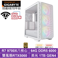 技嘉X870平台[獅鷲K71C]R7 9700X/RTX 5060/64G/1TB_SSD