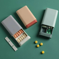 Portable Medicine Sealed Box Travel Sub Packing Grid Storage Box Mini 7 days Compartment Pill Box Ko