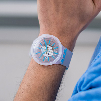 Swatch BIG BOLD系列手錶 BLUEINJELLY 透淨藍-47mm