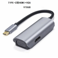 Private Model Type-C To HDMI+VGA 2-in-1 Converter Cable and Hub