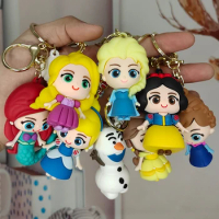 HEROCROSS Keychains Disney Princess Snow Country Pendant Cartoon Cute Car Key Chains Frozen Bag Dripping Glue Fashion Acessories
