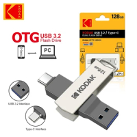 New Kodak OTG USB Flash Drive 128GB Type C Pendrive K273 Metal USB3.2 64GB 32GB 2 in 1 U-disk for Keys Smartphone Laptop Desktop