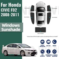 For Honda CIVIC Type R FD2 FD3 2005-2011 Type-R Magnetic Car Sunshade Front Windshield Curtain Rear Side Window Sun Shades Shiel