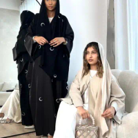 Latest Oversized Embroidery Kimono Muslim Robe abaya syari female full length Muslim abaya Worship Service abayas wy1909
