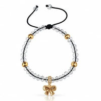Gelang Kristal Minnie Poppi Charm - Gelang Emas Beads Modern - Toko Emas Gadjah Ribbon Blink - 8K