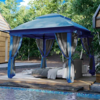 11'x11' Pop Up Gazebo for Patios Gazebo Canopy Tent with Sidewalls Outdoor Gazebo with Mosquito Netting Canopy Shelter Wedding
