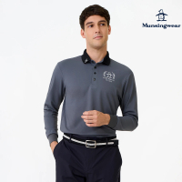 【Munsingwear】企鵝牌 男款灰色 日本製 領口撞色日常百搭長袖POLO衫 MGWT21B4