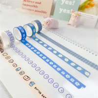Cartoon Label Stickers Album Scrapbooking Decoration Diary DIY Decor Adhesive Blue Washi Tape Cute Flower