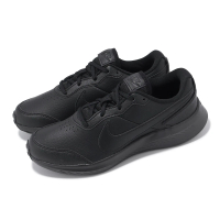 NIKE 耐吉 慢跑鞋 Varsity Leather GS 大童 女鞋 黑 全黑 皮革 緩震 運動鞋(CN9146-001)