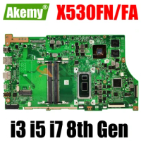 AKEMY X530FN Motherboard For ASUS VivoBook S15 S5300 S5300F X530FA Laptop Mainboard with I3-8145U I5-8265U I7-8565U 100% tested