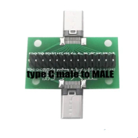 Male to Male Type c Test PCB board Universal board 24PIN with USB 3.1 Port 20*36MM Test board with pins