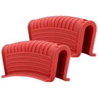 Thickened Silicone Pan Handle Cover Insulation Cover Pan Ear Clip Cast Iron Pan Frying Pan Wok Handle Holder Red 2PCS