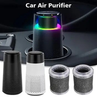 Car Air Purifier Devices USB Ionic Air Freshener with Colorful Night Light Multi-layer Filter Smoke Odor Dust Eliminator