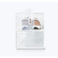 【百特兔寶】折疊式透明鞋盒2入組 約33x23x14cm