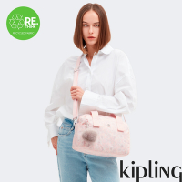 Kipling (網路獨家款) 溫柔淡粉花卉手提斜背兩用包-ADDISON L