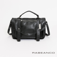 RABEANCO Modern現代美學系列雙飾帶包(小) 黑