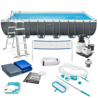 B02 INTEX villa pool rectangular family32 feet pipe frame swimming pool accessories swimming &amp; diving equipment cold plunge tub