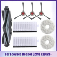 For Ecovacs Deebot OZMO K10 N9+ Robotic Vacuum Cleaner Sapre Parts Side/Roller Brush Hepa Filter Mop Cloth Accessories