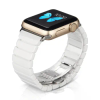 Ceramic Bracelet For Apple Watch Band 38mm 40mm 41mm 42mm 44mm 45mm Butterfly Clasp Strap iWatch Ultra 49mm Series 5 6 7 8 Strap