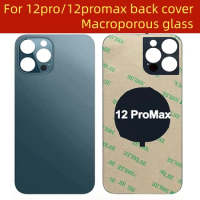 For iPhone 12 Pro Max Back Glass Cover Panel Battery Cover Replacement Parts New With logo Housing Big Hole Camera Rear Glass